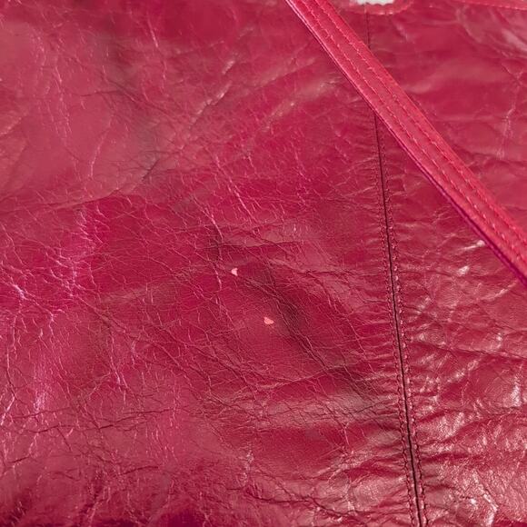 Latico Red Leather Nora Tote Bag, Recessed Zip Top Lots of Inner Pockets - Picture 5 of 13